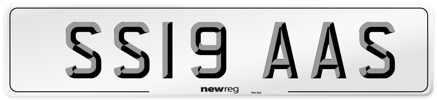 SS19 AAS Number Plate from New Reg